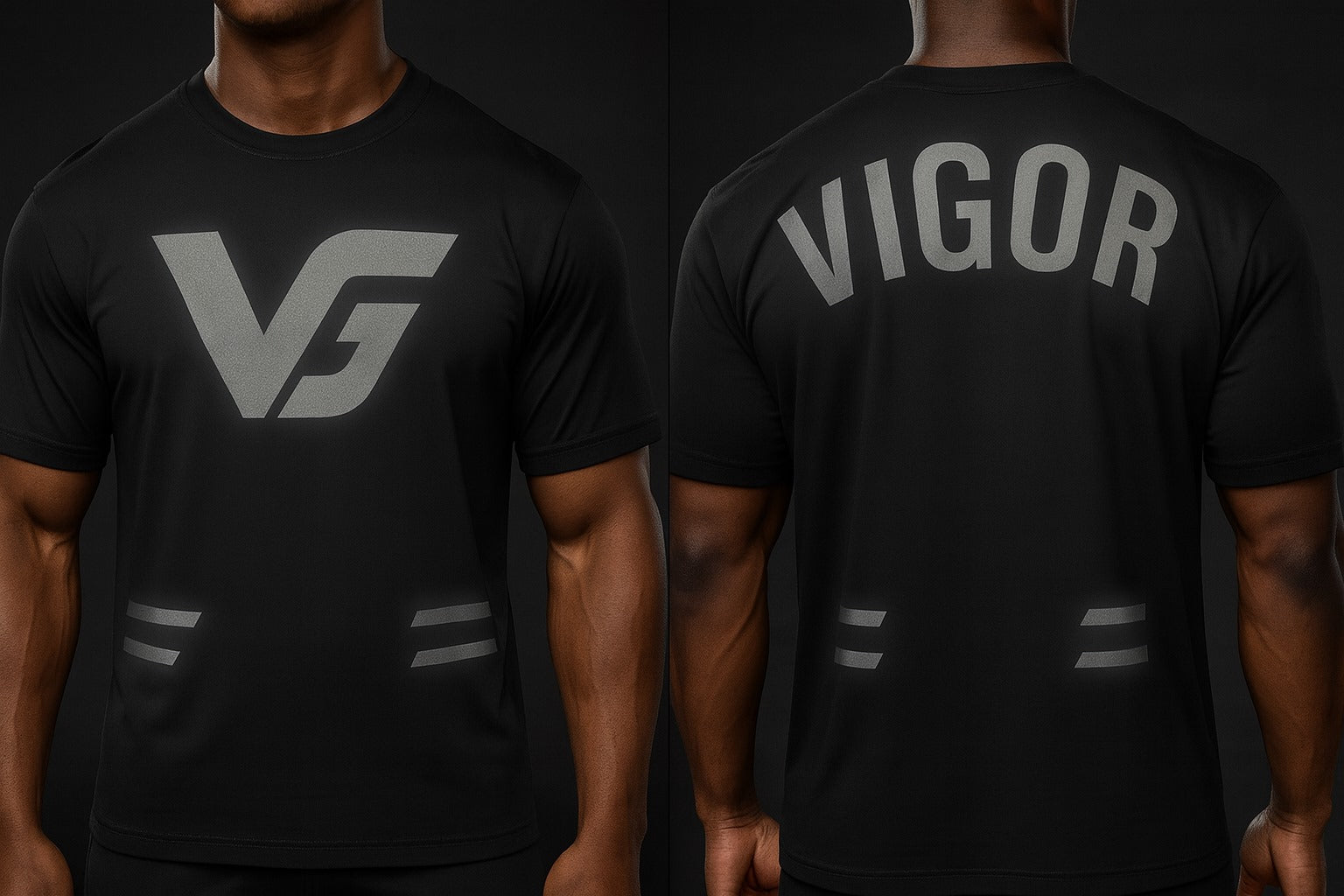 VIGOR Reflective Performance T-Shirt – Black